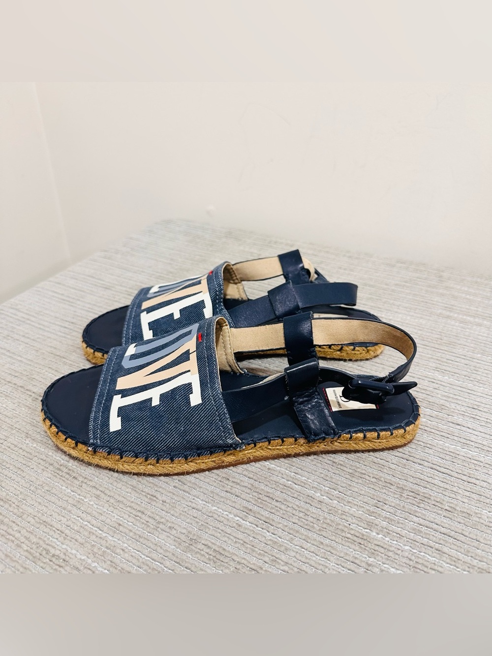ED Ellen DeGeneres Skylin Love Denim Espadrille Sandals Women’s Size 8M